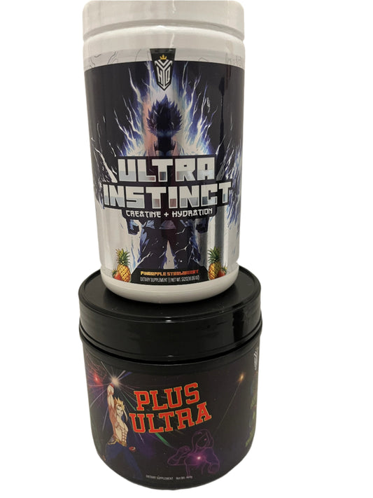 Hq Supps Bundle | Plus Ultra Non Stim Pre and Ultra Instinct Creatine + Electrolyte Hydration blend