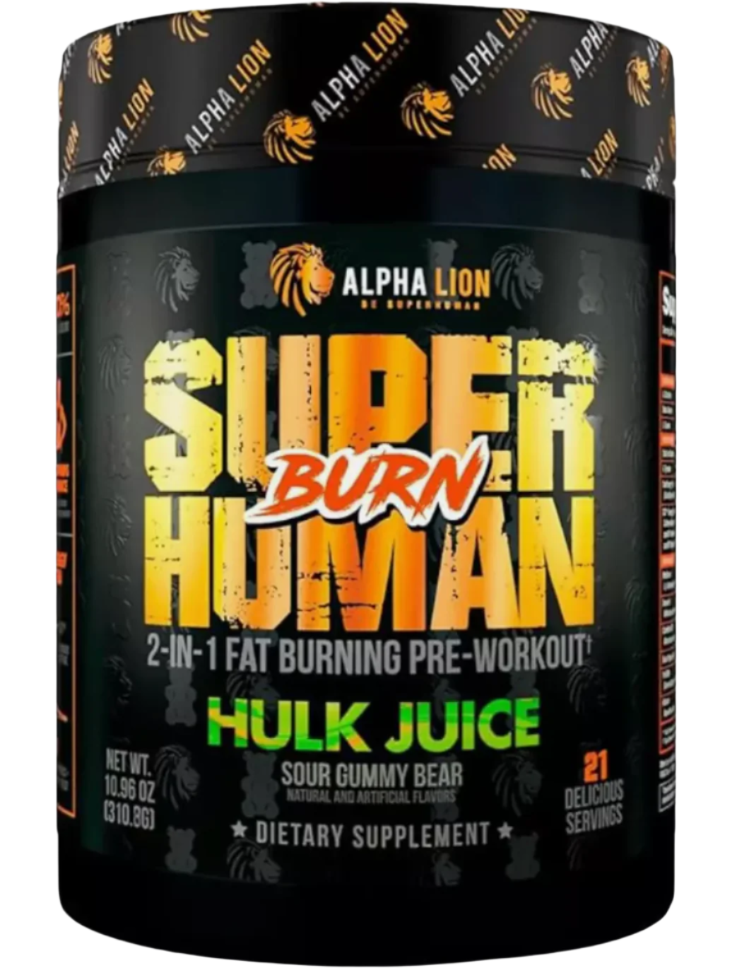 ALPHA LION Superhuman Burn 2-in-1 Pre Workout | Fat Loss Support, Energy & Focus Powder (21 Servings) Choose Flavor