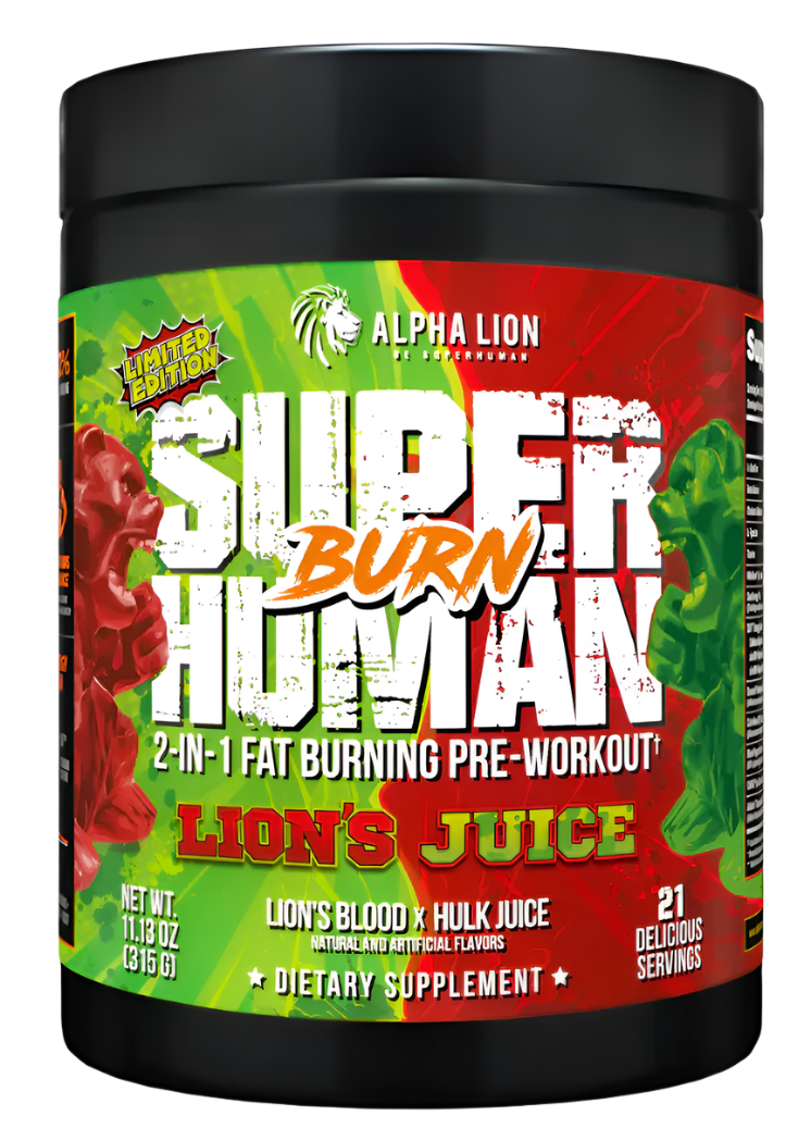 ALPHA LION Superhuman Burn 2-in-1 Pre Workout | Fat Loss Support, Energy & Focus Powder (21 Servings) Choose Flavor