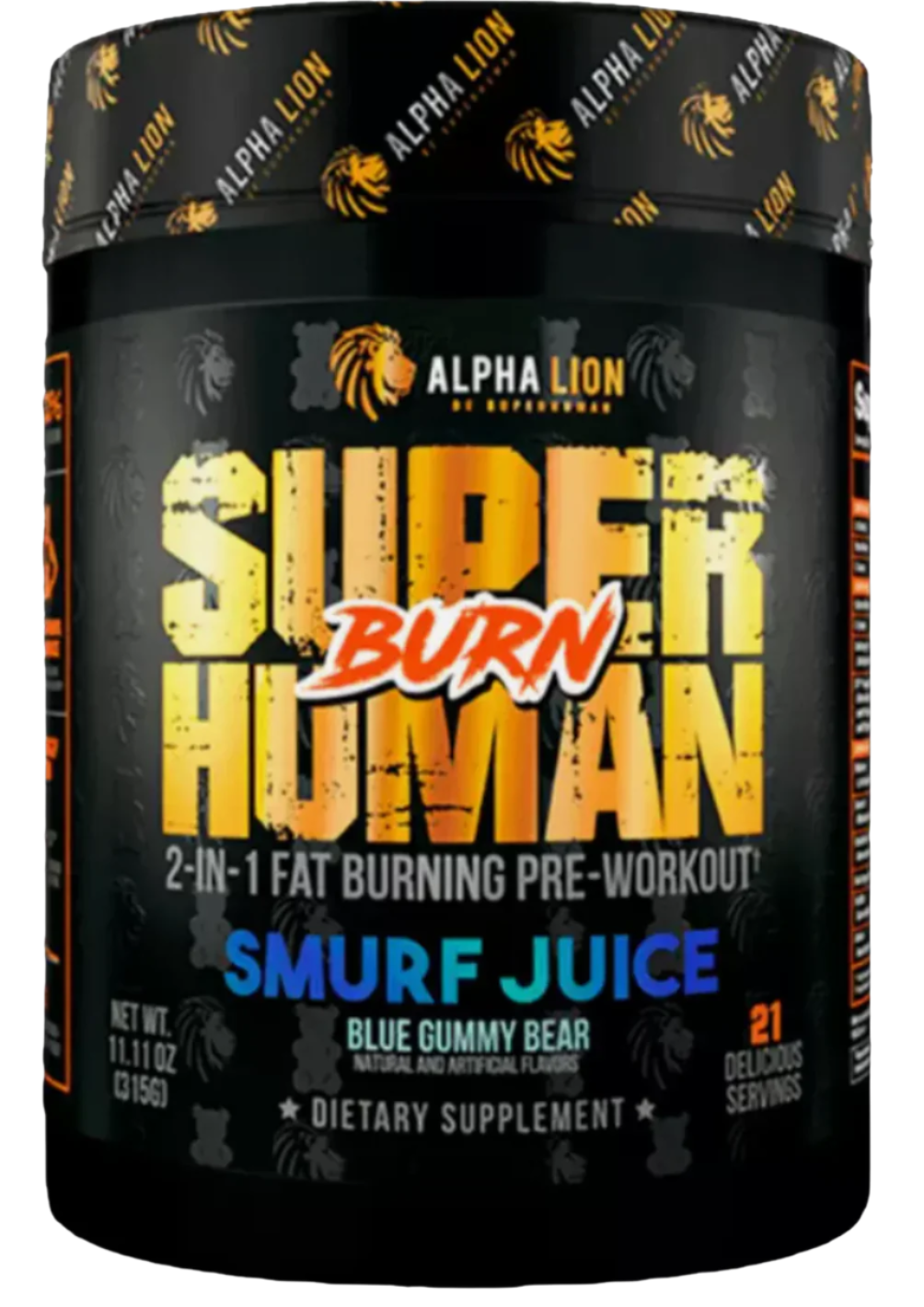 ALPHA LION Superhuman Burn 2-in-1 Pre Workout | Fat Loss Support, Energy & Focus Powder (21 Servings) Choose Flavor