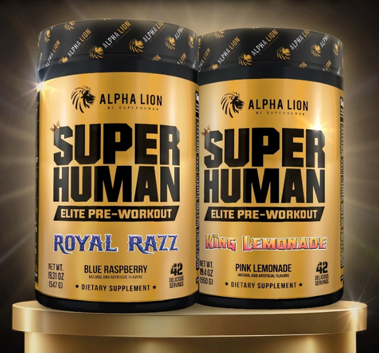 Alpha Lion Super Human Elite Pre-Workout Bundle Royal Raz and King Lemonade!