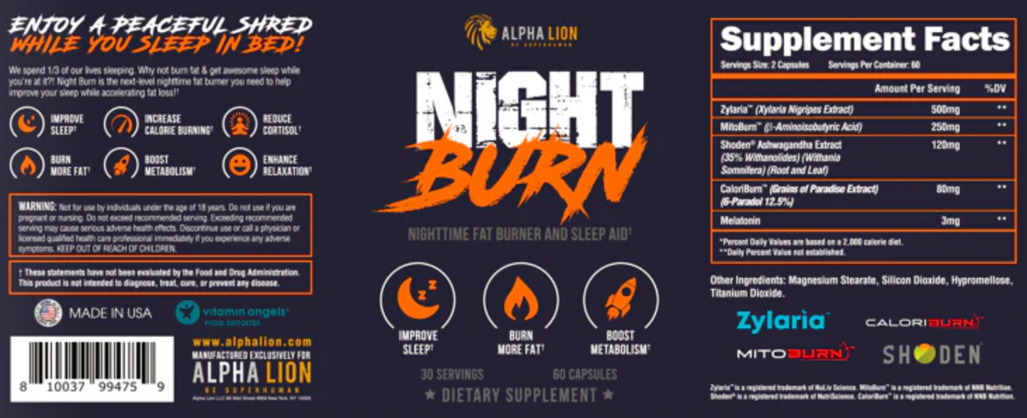 Alpha Lion Night Burn 60Caps