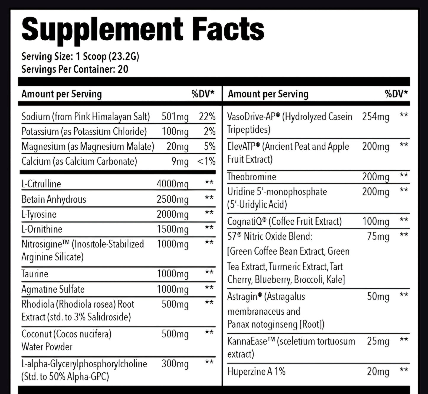 HQ Supps Plus Ultra (Non-Stim Pre Workout)