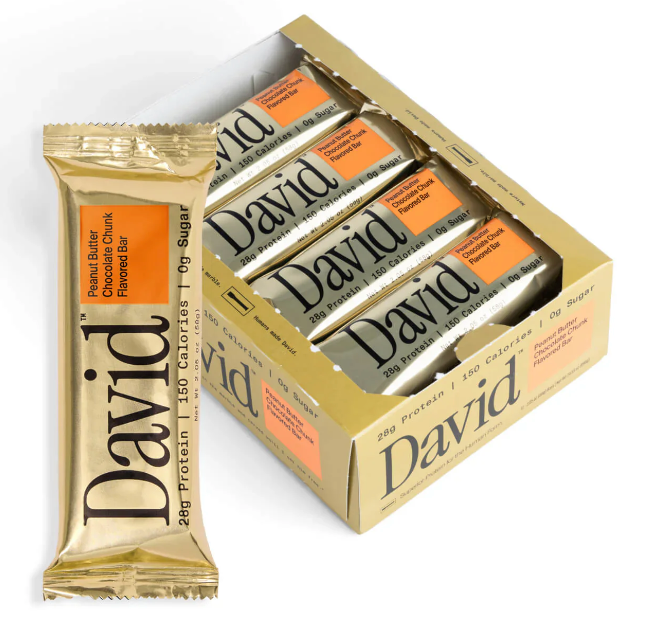 David Protein Bars: 28g Protein, 150 Calories, 0g Sugar